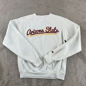Champion Arizona State University ASU Sweatshirt Men Small White Crew‎ Neck NCAA